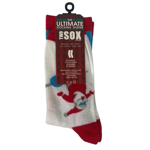 Two Sox Brand Holiday Socks Size 10-13 New Snowflake Santa Christmas - Picture 2 of 5